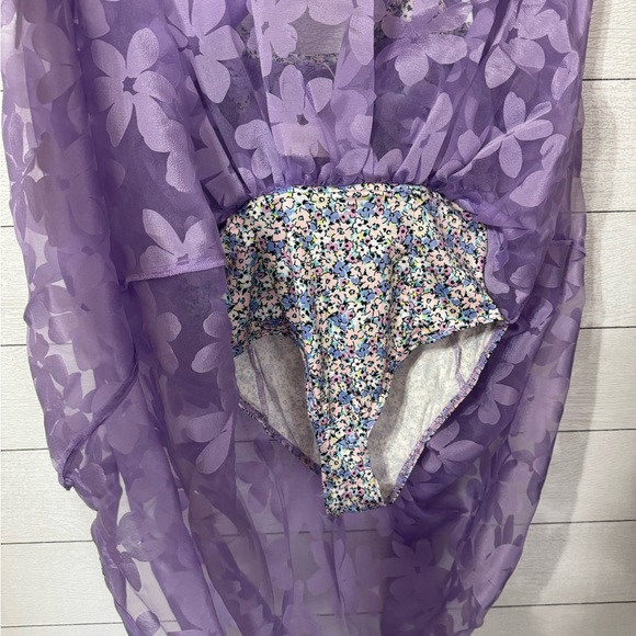 For Love & Lemons Villegas Floral Sheer Fabric Bodysuit Midi Dress Size XS NWT - Picture 8 of 11